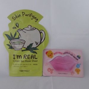 Tony Moly I'm Real Green Tea & Kiss Kiss Masks